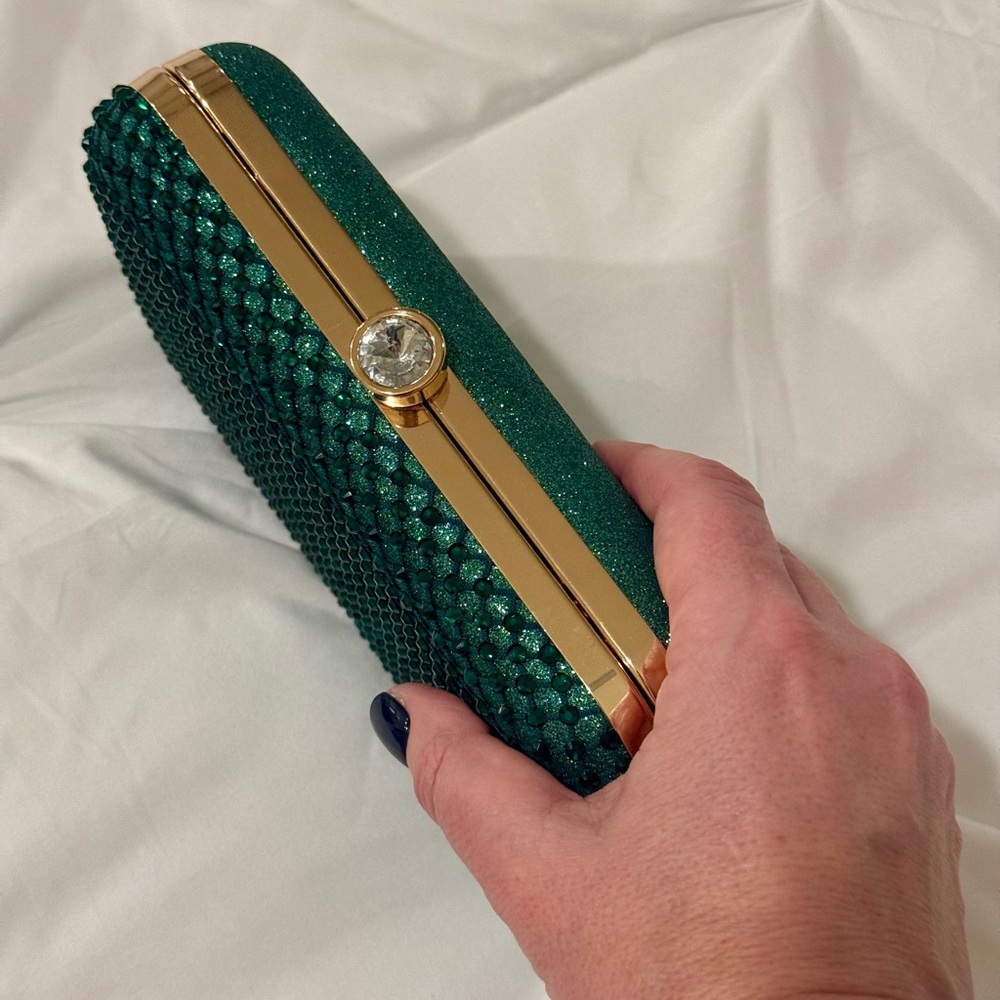 Green Rhinestone Clutch - Picture 3 of 7